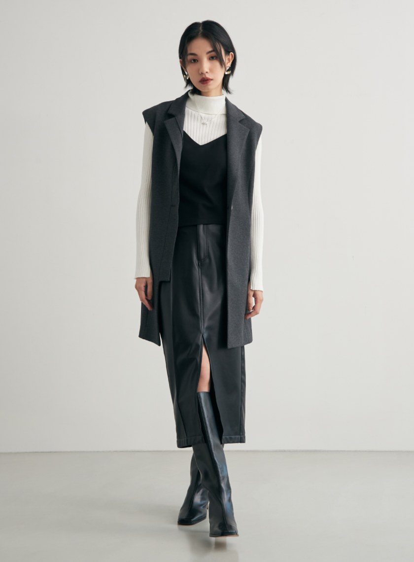 細節剪裁背心西裝外套